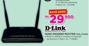 D-Link N300 Modem Router DSL-2740U