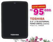 Toshiba 2.5" 3TB External Hard Drive Canvio