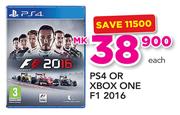 PS4 Or Xbox One F1 2016-Each