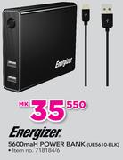 Energizer 5600mAh Power Bank UE5610-BLK