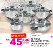 Mainstays 12 Piece Stainless Steel Cookware Set-Per Set