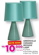 Greenville Ceramic Bedside Lamp-Per Pack