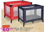 Little One Navy Or Red Vito Cot-Each