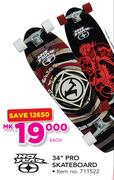 No Fear 24" Pro Skateboard-Each