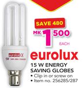 Eurolux 15W Energy Saving Globes