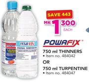 Powafix 750ml Thinners Or 750ml Turpentine-Each