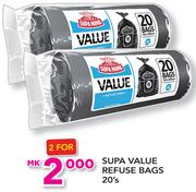 Supa Value Refuse Bags-2x20's