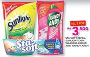Sta-Soft Refill, Sunlight Dish Washing Liquid And Handy Andy