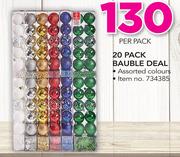 20 Pack Bauble Deal In Assorted Colours-Per Pack