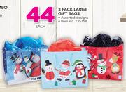 3 pack Large Gift Bags In Assorted Designs-Each