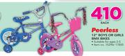 Peerless 12" Boys Or Girls BMX Bikes-Each
