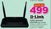 D-Link N300 Modem Router DSL-2740U