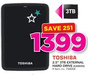 Toshiba 2.5" 3TB External Hard Drive CANVIO
