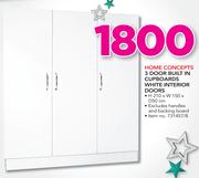 Home Concepts 3 Door Built In Cupboards White Interior Doors 210x150x50
