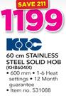 KIC 60cm Stainless Steel Solid Hob KHB604IX