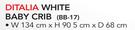 Ditalia White Baby Crib BB17 134x90.5x68cm
