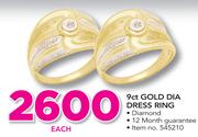 9 Ct Gold Dia Dress Ring-Each