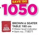 Out & About Brown 6 Seater Table 180cm