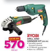 Ryobi Drill And Grinder Kit DG-2K