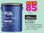 Homestead 5Ltr Acrylic PVA Paint