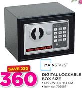 Mainstays Digital Lockable Box Size 19x14x14cm