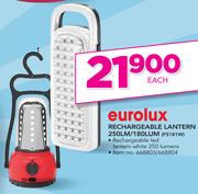 Eurolux Rechargeable Lantern 250LM/180LUM FS181W-Each