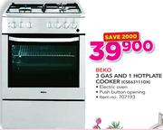 Beko 3 Gas And 1 Hotplate Cooker CSE63111DX