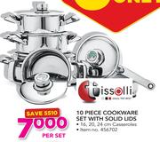 Tissolli 10 Piece Cookware Set With Solid Lids-Per Set