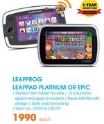 Leapfrog LeapPad Platinum Or Epic-Each