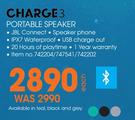 JBL Charge 3 Portable Speaker-Each