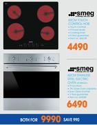 Smeg 60Cm Touch Control Hob+ 60Cm Stainless Steel Electric Oven SF385XSA