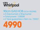 Whirlpool 90Cm Gas Hob GOA9523NB