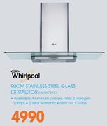 Whirlpool 90Cm Stainless Steel Glass Extractor AKR979IX