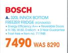 Bosch 320Ltr Innox Bottom Freezer Fridge KGN36XI32