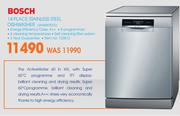 Bosch 14 Place Stainless Steel Dishwasher SMS88T101E