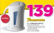Pineware 1.7Ltr Cordless Kettle