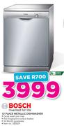 Bosch 12 Place Metallic Dishwasher