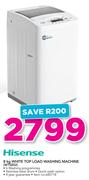 Hisense 8Kg White Top Load Washing Machine WTS802
