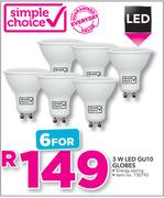 Simple Choice 3W LED GU10 Globes-For 6