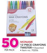 Monami 12 Piece Crayons Twister-Per Pack