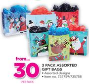 3 Pack Assorted Gift Bags-Per Pack