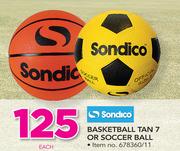 Sondico Basketball Tan 7 Or Soccer Ball-Each