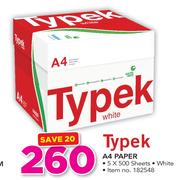 Typek A4 White Paper Box(5x500 Sheets)