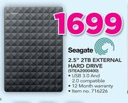 Seagate 2.5" 2TB External Hard Drive STEA2000400