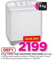 defy 8kg twin tub washing machine