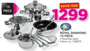 HomeMark Royal Diamond 15 Piece Stainless Steel