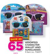 Assorted Character Wallet And Sunglasses-Each