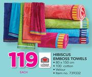 Always Home Hibiscus Emboss Towels-Each