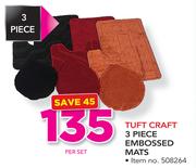 Tuft Craft 3 Piece Embossed Mats-Per Set