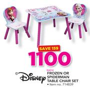 Disney Frozen Or Spiderman Table Chair Set-Each